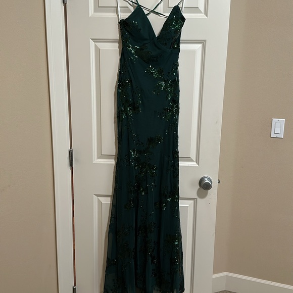 Lulus Green Sequin Design Formal Dress - Picture 2 of 5